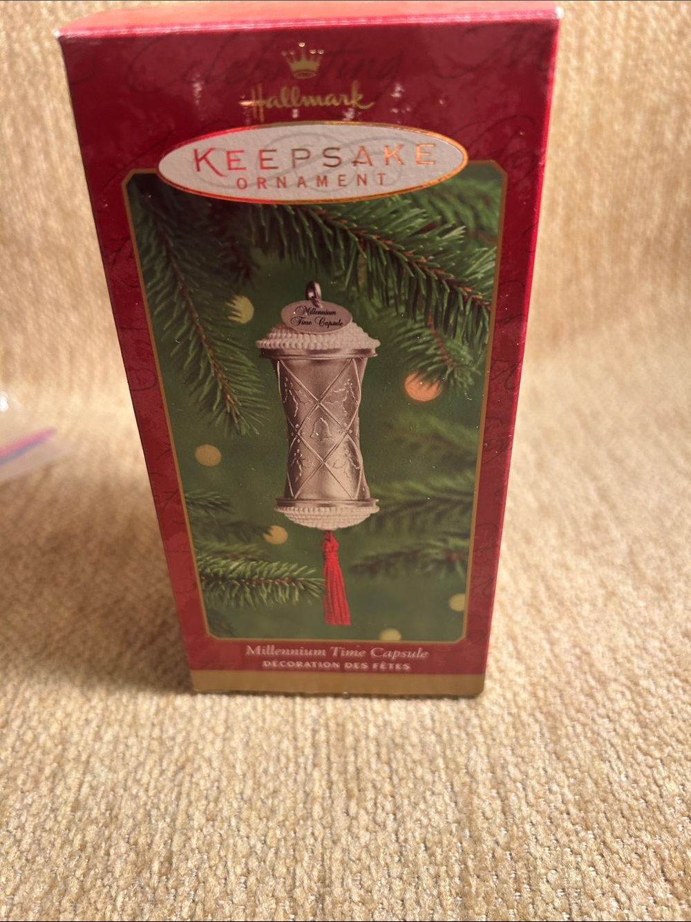 Hallmark Silver Ornament with Red Tassel